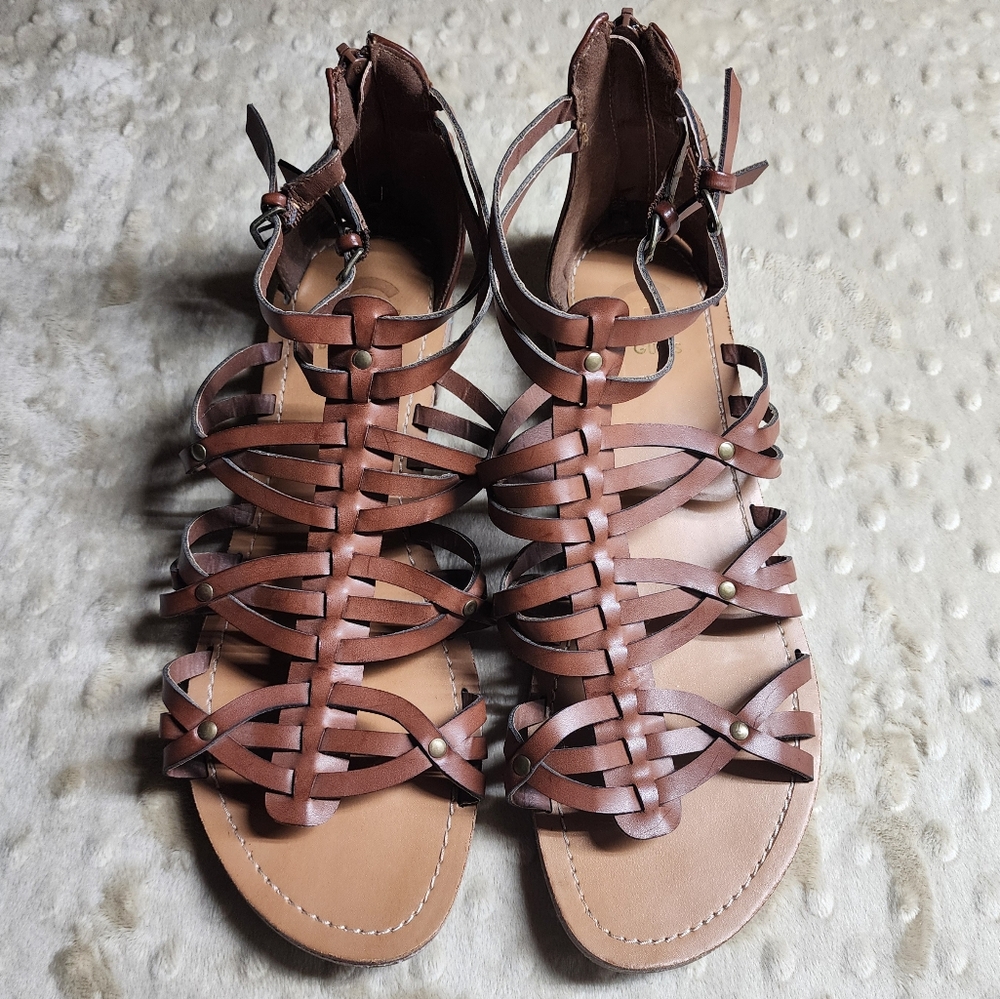 G by Guess Brown Gladiator Sandals | 10